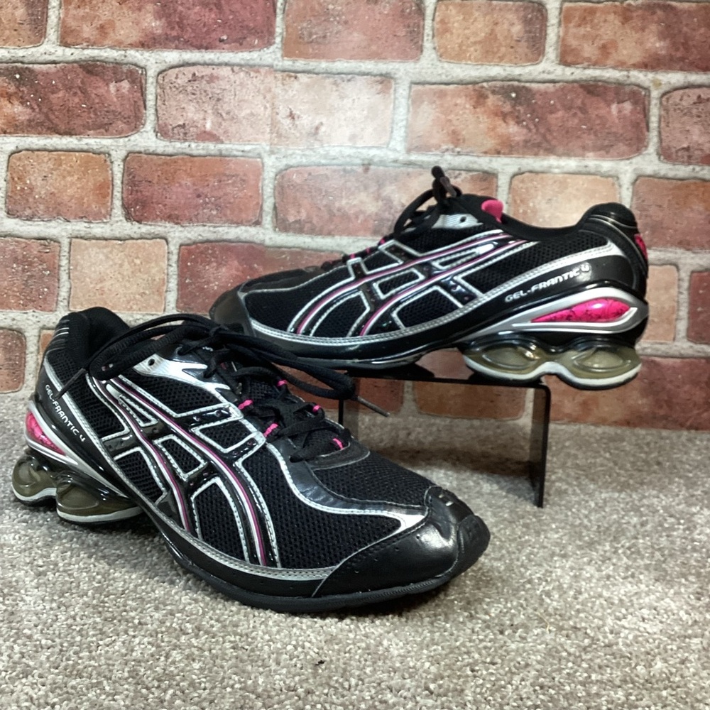 Asics Women's Black Silver Pink Athletic Running Shoes